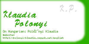 klaudia polonyi business card